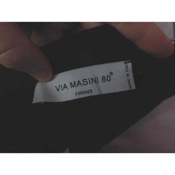 Via Masini 80 Womens Black Slim Fit Trousers Sz M Made In Italy Stretch - Picture 2 of 10